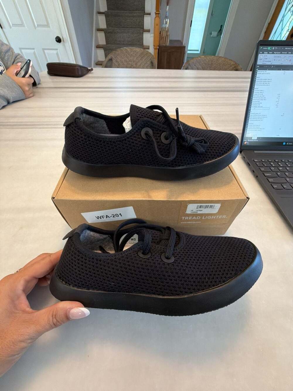 Allbirds Tree Skipper Black Women's Sneakers Size W5